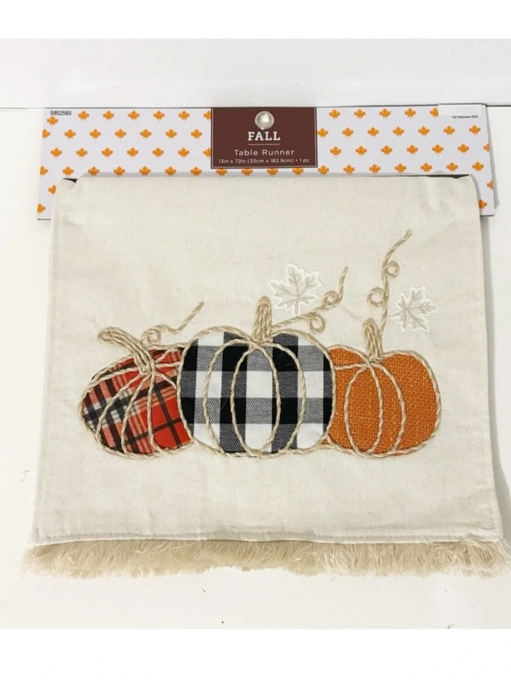 FALL Table Runner with Pumpkins Entwined in Rope,  Holiday Decor, New, 14